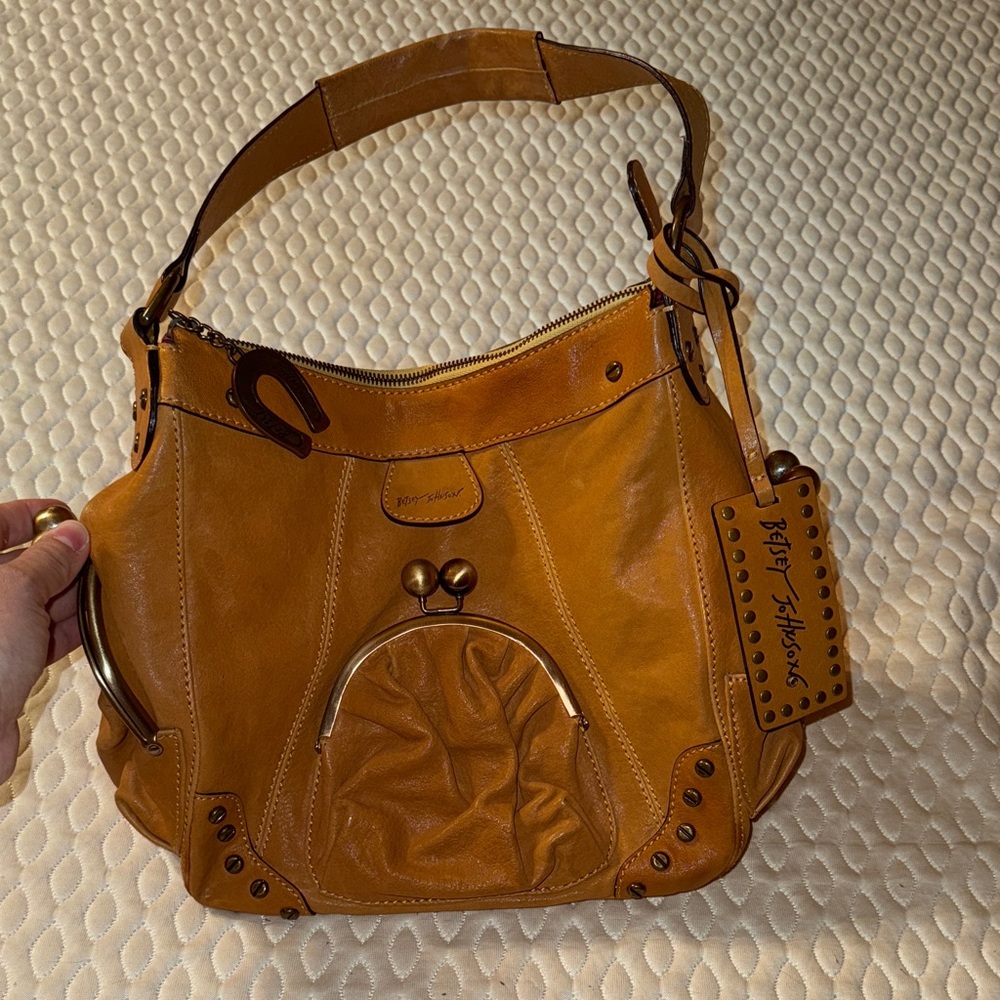 Betsey Johnson Tan Leather Shoulder Bag